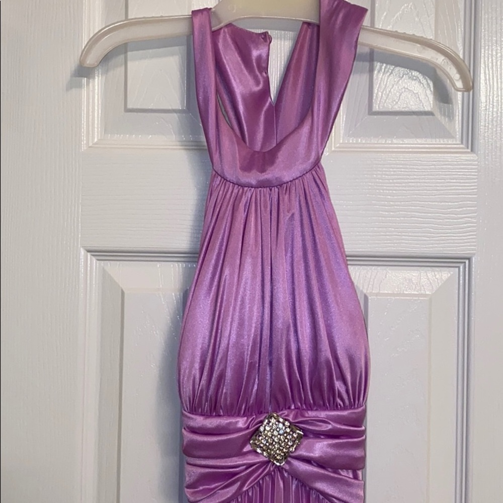 ONLY WORN ONCE! Pink Open Back Halter Formal Dress